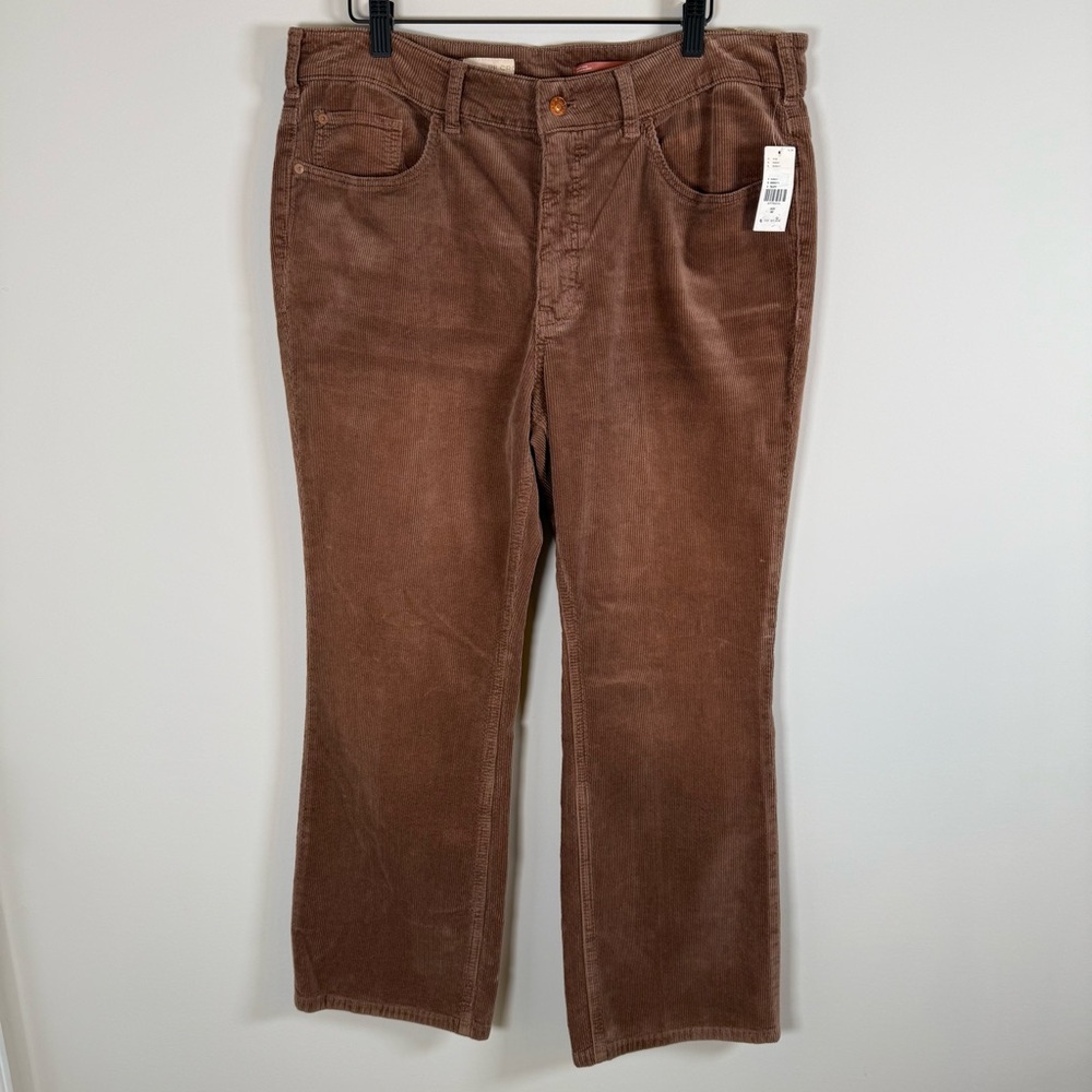 Pilcro Ribbed‎ Corduroy Straight Leg Pants Casual Classic Neutral Taupe 32 NWT